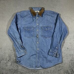 NAK Denim Button-down Vintage Shirt Western Blue Mens Size Large #1914